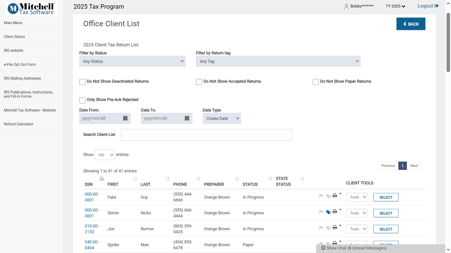 Home Software--Client Search